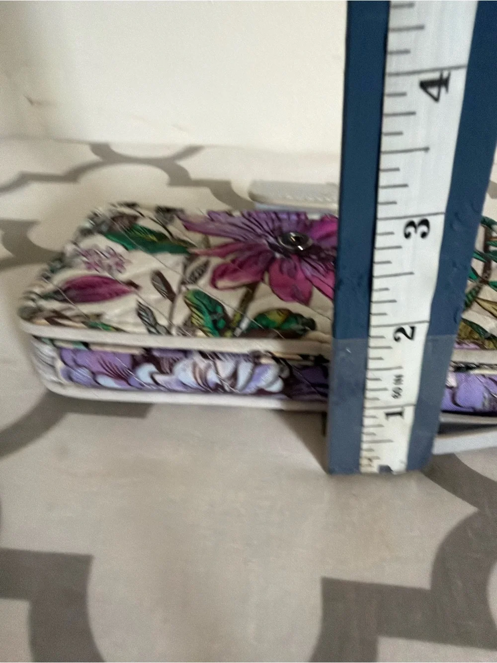 Vera Bradley Floral Quilted Wallet in Purple, Green, White